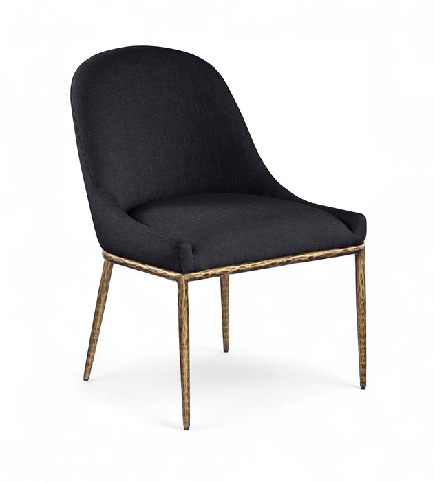 Ferro - Upholstered Dining Side Chair With Brushed Gold Legs