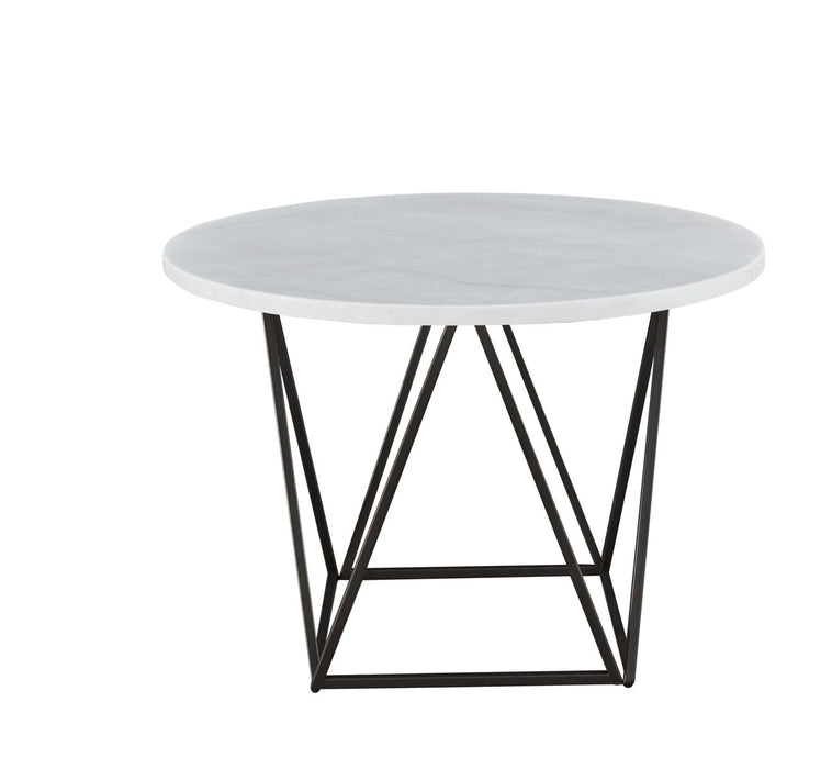 Ramona - Marble Top Round Dining Table - White