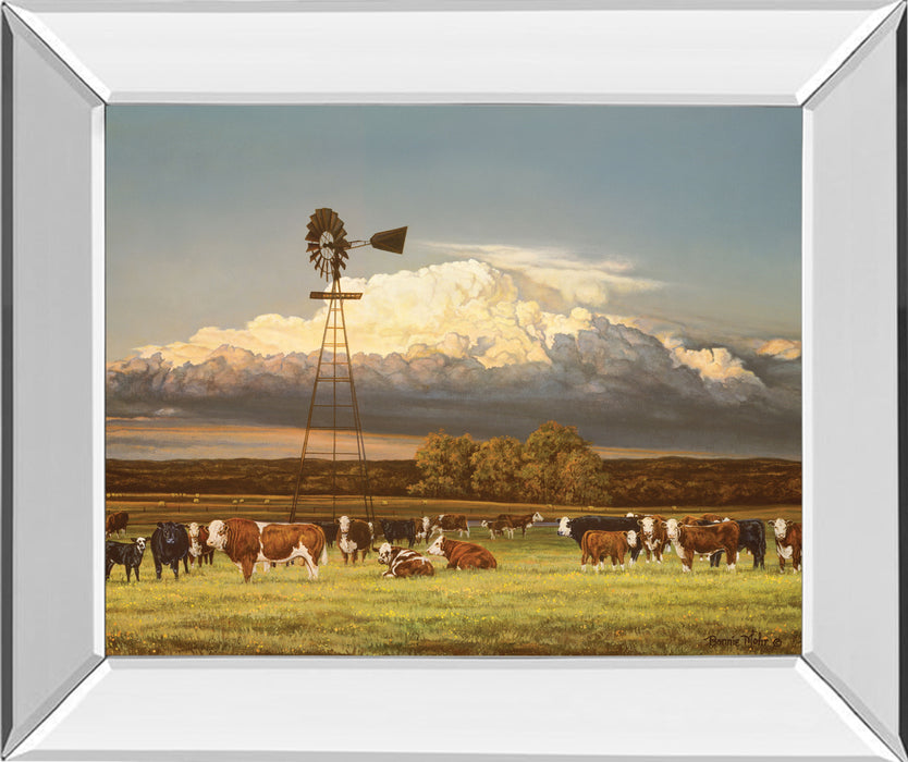 Summer Pastures By Bonnie Mohr - Mirror Framed Print Wall Art - Green