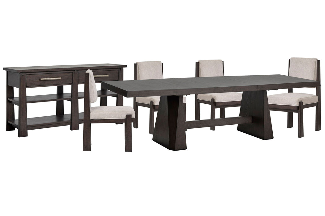 Tauren - 6 Piece Extendable Double Pedestal Dining Table Set