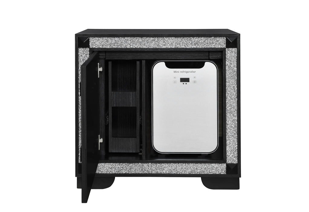 Soleil - Nightstand With Cooler And Speaker - Charcoal