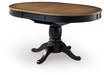 Clorazi - Oval Dining Room Butterfly Extension Table - Black / Brown - Albert's Furniture (Wayne, MI)