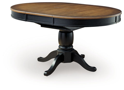 Clorazi - Oval Dining Room Butterfly Extension Table - Black / Brown - Albert's Furniture (Wayne, MI)