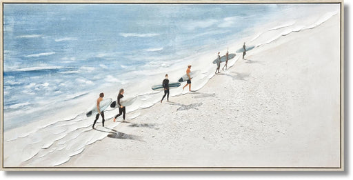 Surf Parade Serenity - 28" x 55" Framed Wall Art - Beige - Albert's Furniture (Wayne, MI)