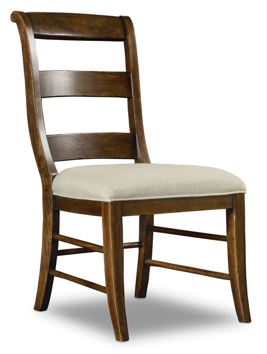 Archivist - Ladderback Side Chair - Beige / Dark Brown