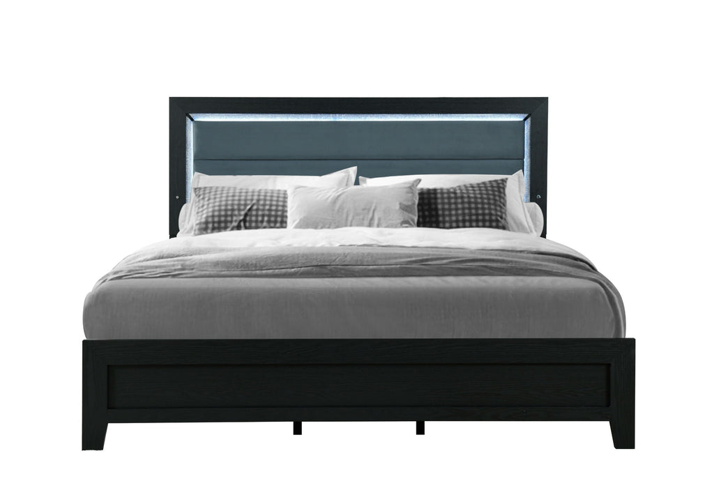 Reid - King Bed With LED - Black - Albert's Furniture (Wayne, MI)