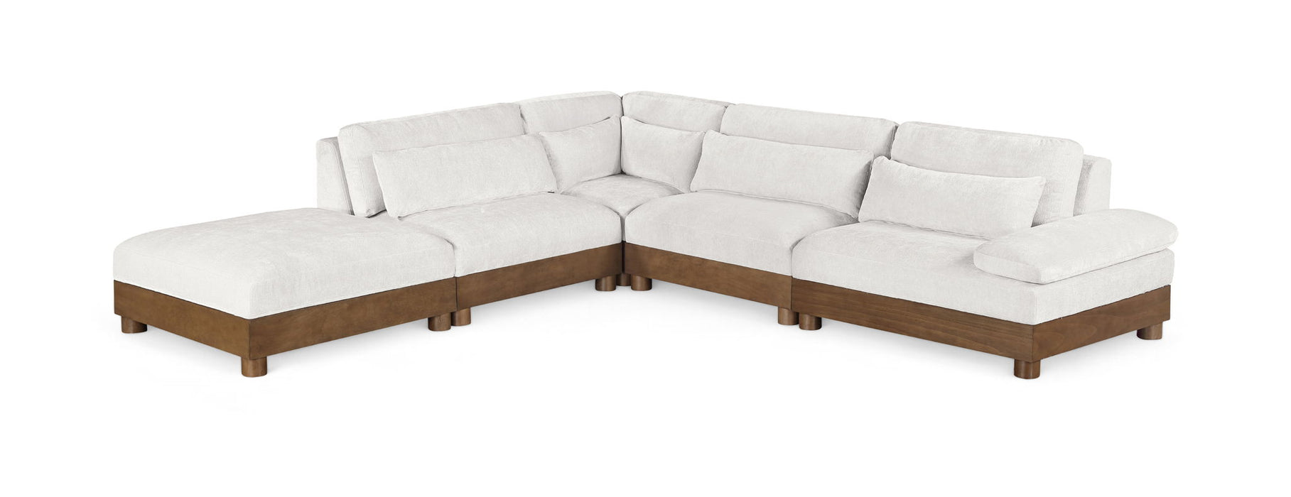 Turin - Chenille Fabric Upholstered Modular Sectional - Cream