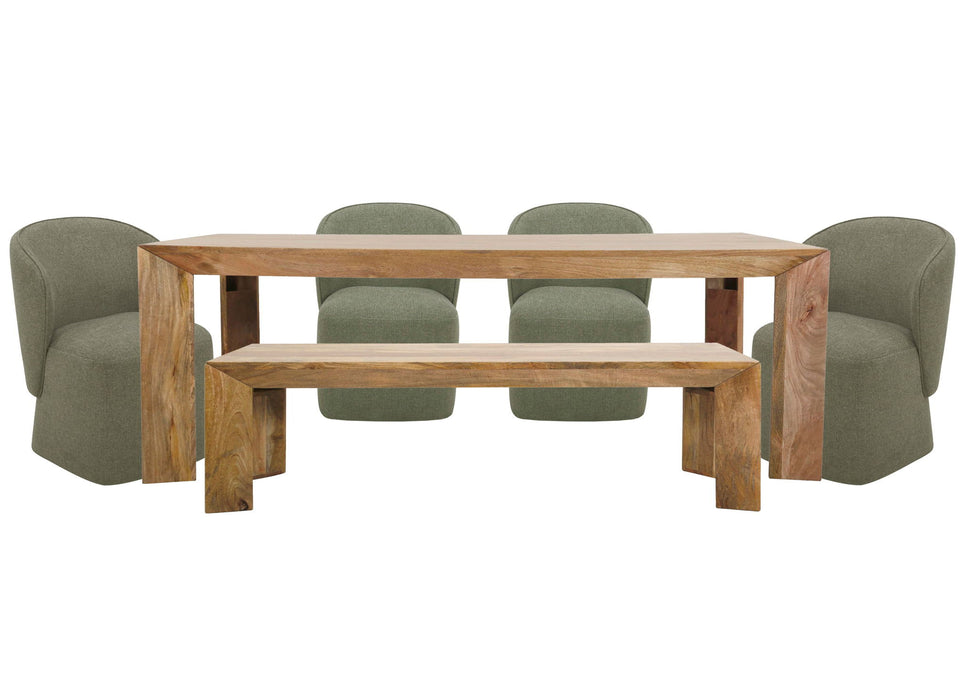 Crossings - Downtown Rectangular Dining Table With 4 Upholstered Chairs - Amber