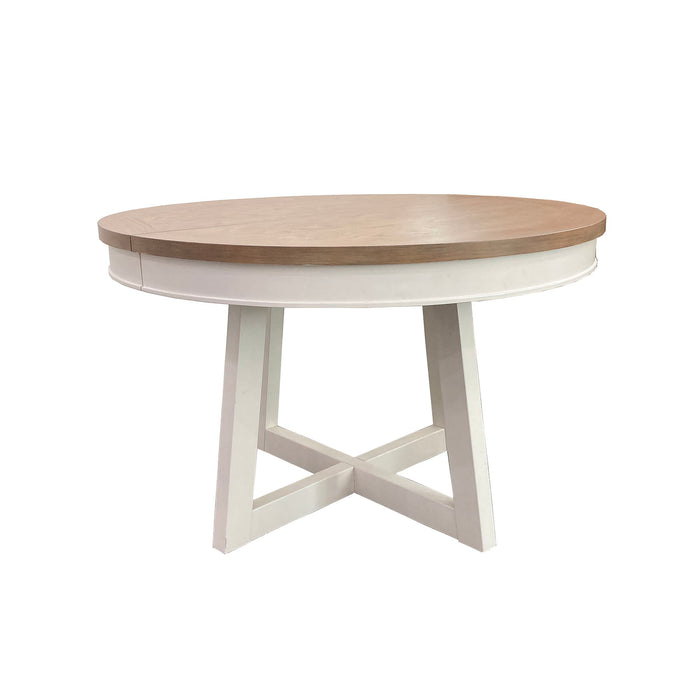 Americana Modern Dining - Round Extendable Dining Table - Cotton