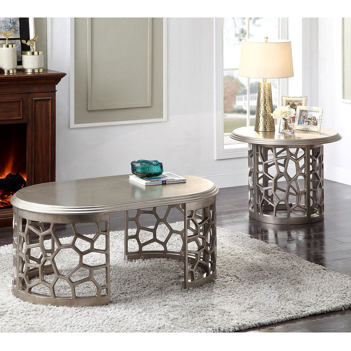 HD-8912S - 3 Piece Coffee Table Set - Silver Gray