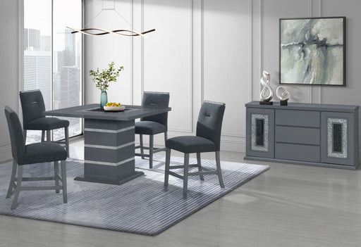Monaco - 9 Piece Dining Room Set (Bar Table And 8 Bar Stools) - Dark Grey - Albert's Furniture (Wayne, MI)