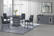 Monaco - 6 Piece Dining Room Set (Bar Table And 6 Bar Stools) - Dark Grey - Albert's Furniture (Wayne, MI)