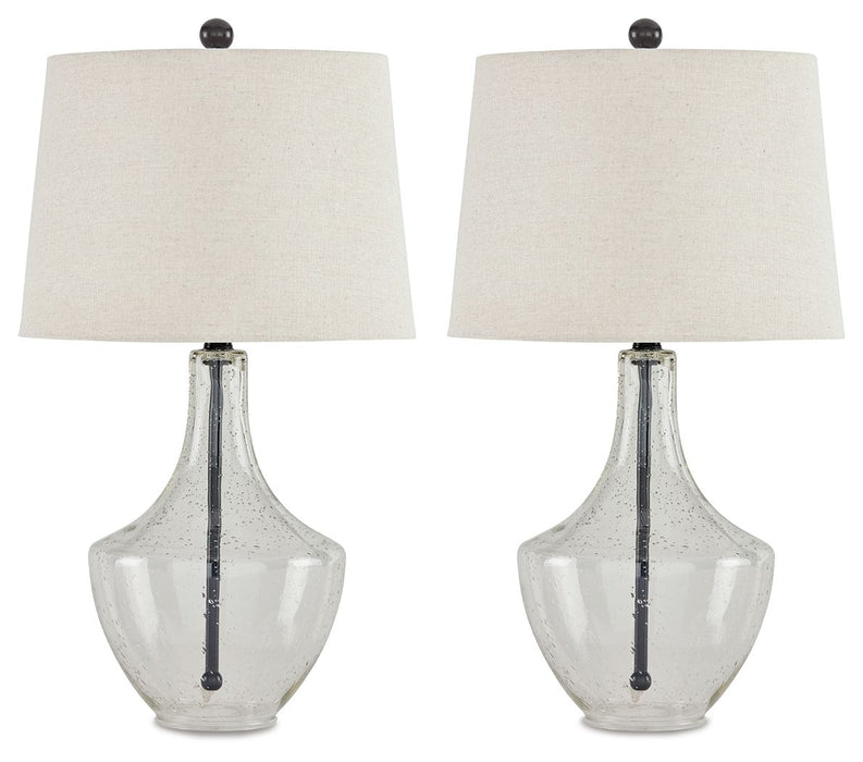 Gregsby - Clear / Black - Glass Table Lamp (Set of 2)