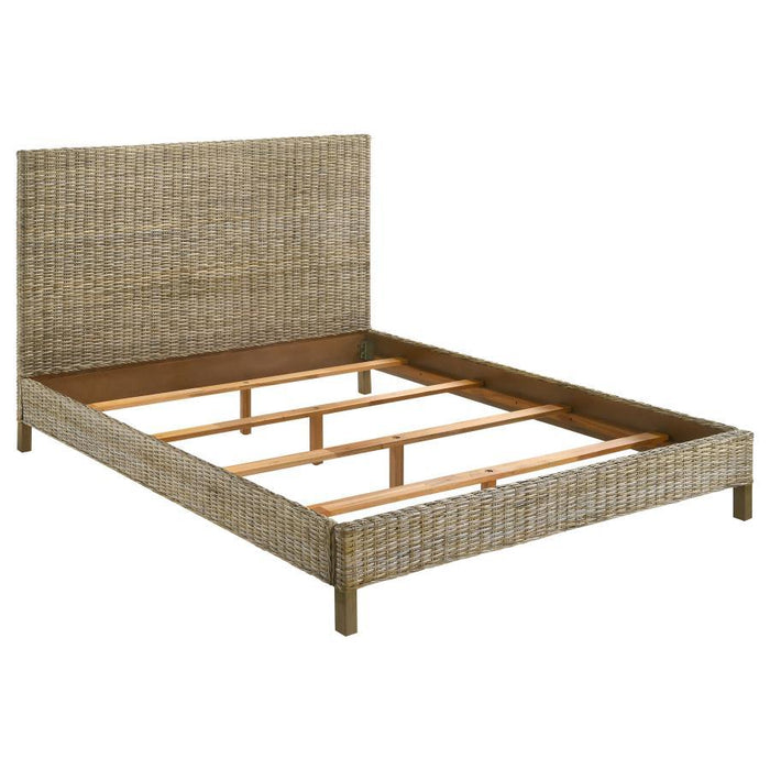 Zyla - Woven Rattan California King Panel Headboard - Kubu Gray