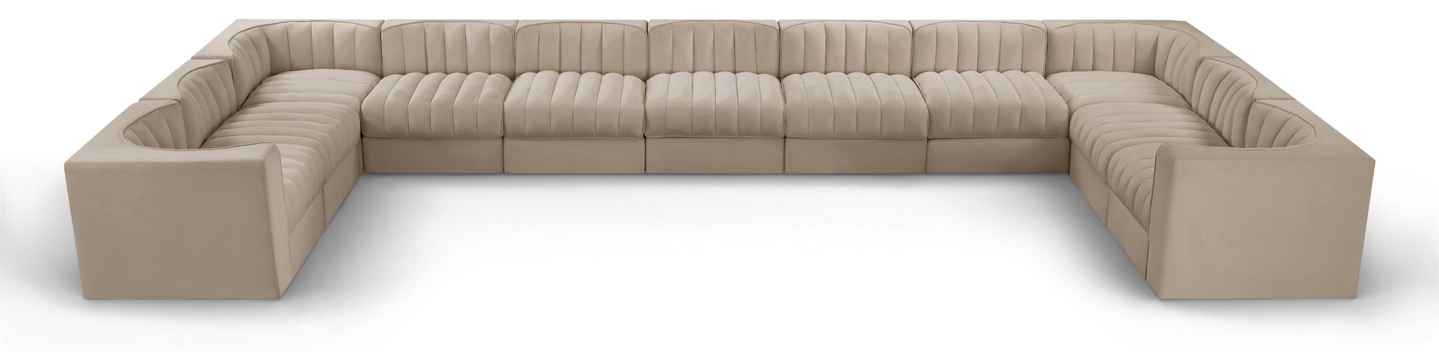 Rummi - Velvet Performance Fabric Upholstered 11 Piece Modular Sectional