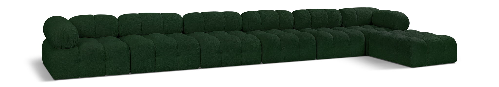 Ames - 7 Piece Boucle Fabric Modular L-Shaped Sectional