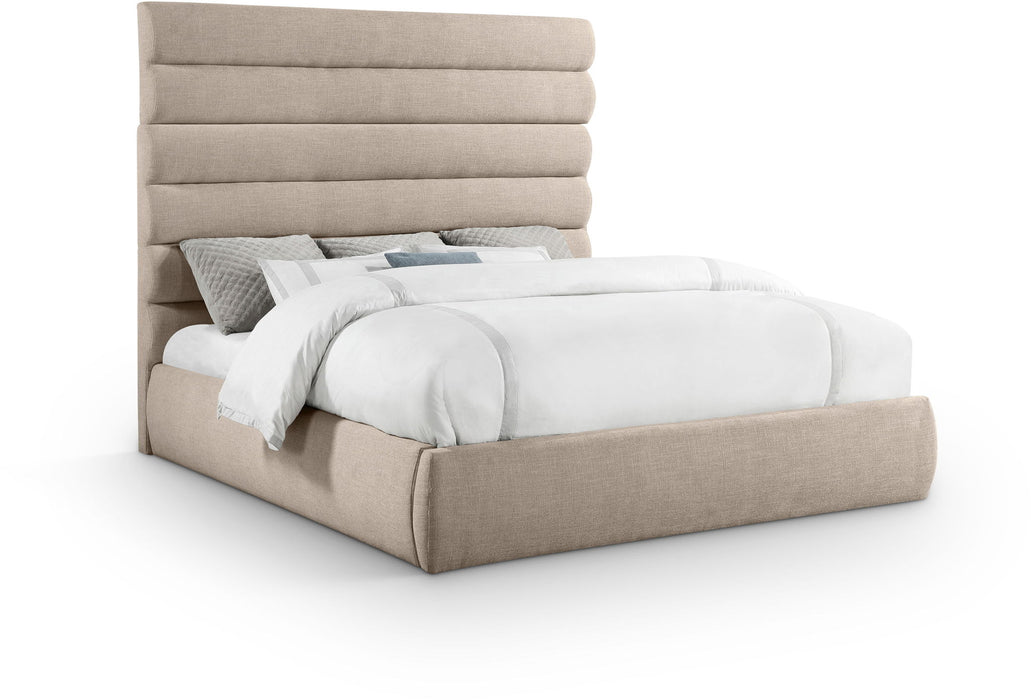 Adam - Linen Fabric Bed With 70.5" Headboard