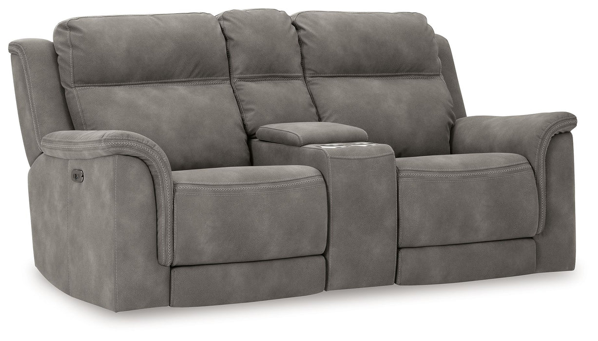 Next-Gen Durapella - Reclining Power Loveseat With Console - Albert's Furniture (Wayne, MI)