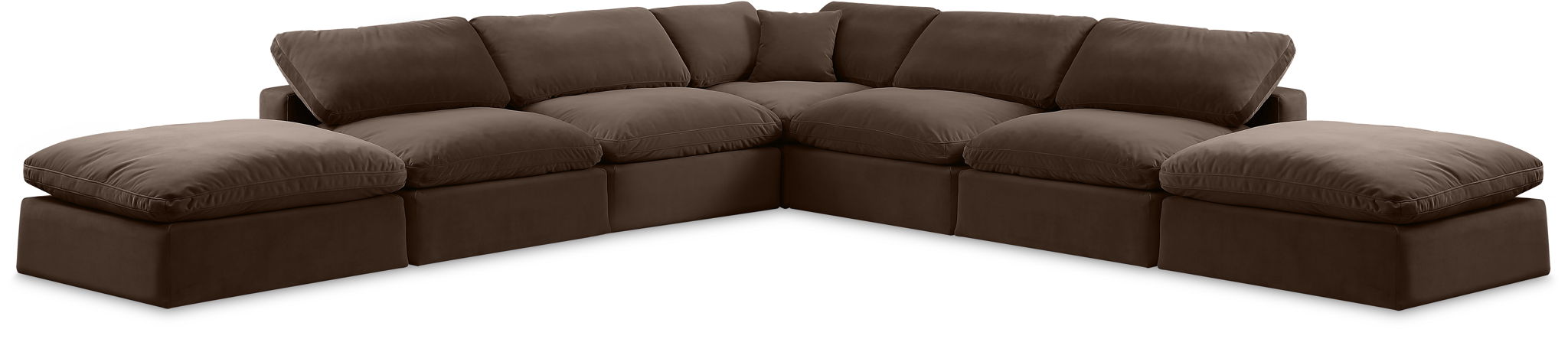 Comfy - 7 Piece Velvet Modular Corner Sectional