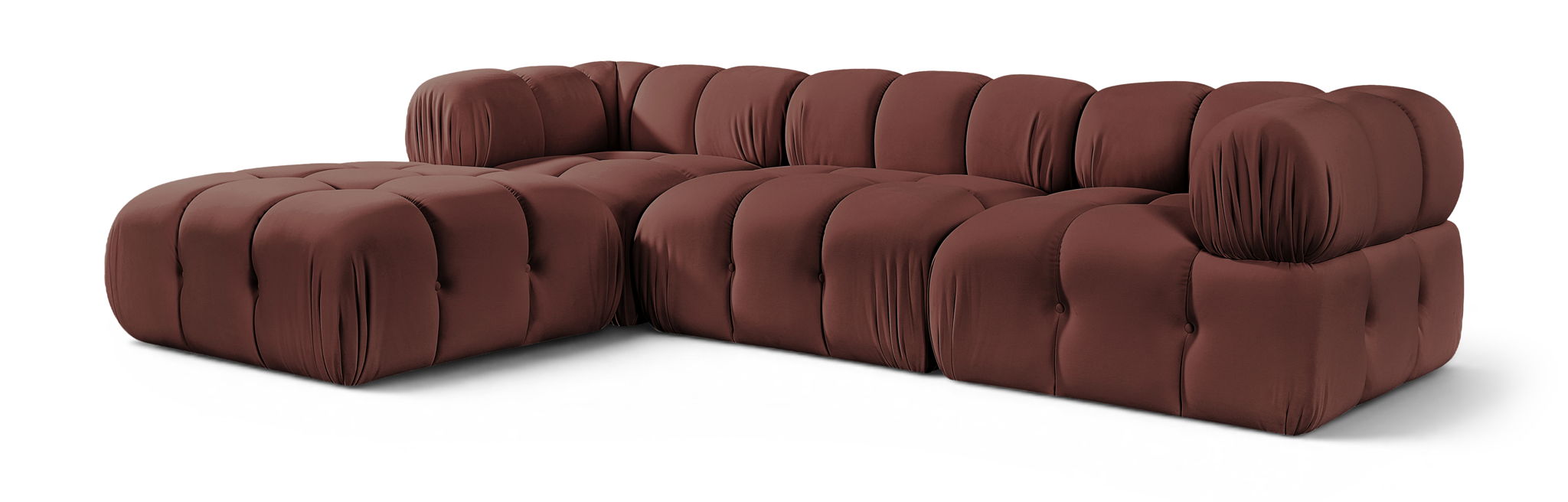 Orin - Velvet 4 Piece Modular Sectional With Chaise