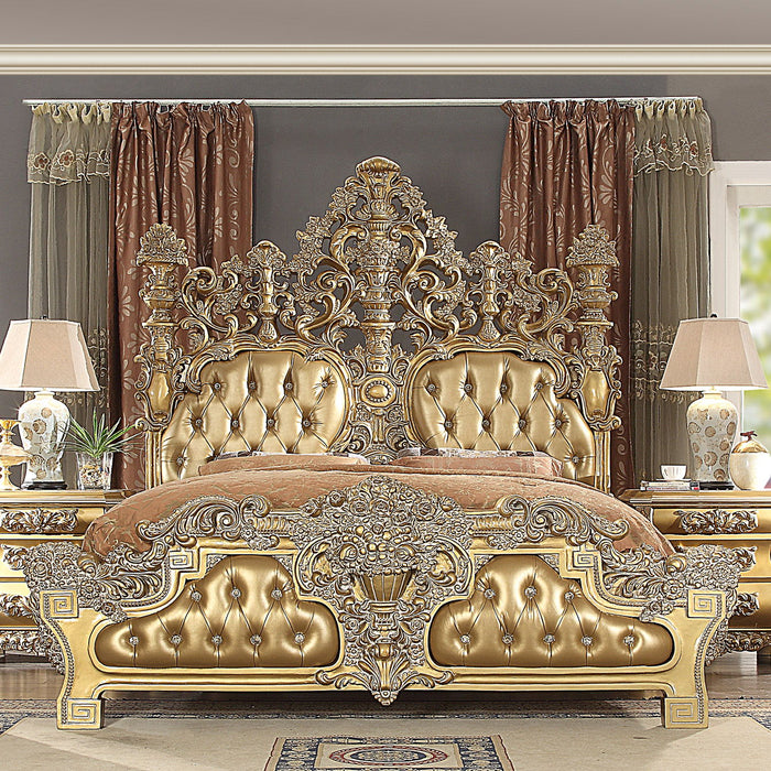 HD-8016 - Eastern King Bed - Bright Gold