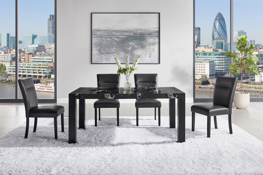 D4088 - 7 Piece Dining Room Set (Dining Table With 6 Dining Chair) - Black - Albert's Furniture (Wayne, MI)