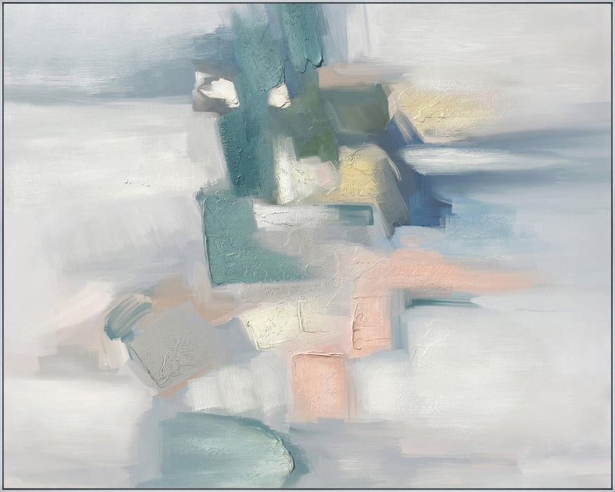 Frosted Pastel Mosaic - 56" x 70" Framed Wall Art - Light Blue - Albert's Furniture (Wayne, MI)