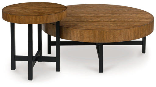 Steenlage - Occasional Table Set (Set of 2) - Brown / Black - Albert's Furniture (Wayne, MI)