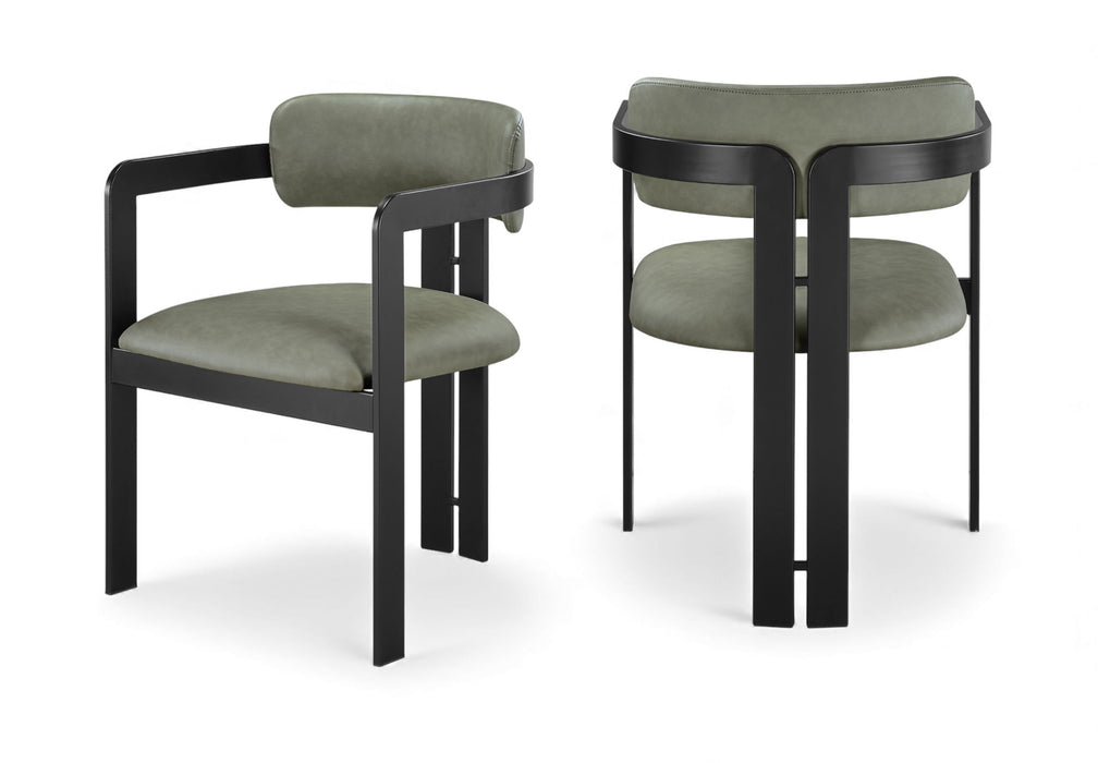 Aurum - Vegan Leather Upholstered Dining Chair With Graphite Black Base (Set of 2)