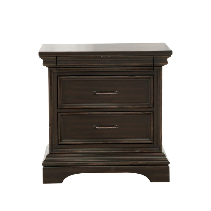 Caldwell - 2 Drawer Nightstand - Dark Wood