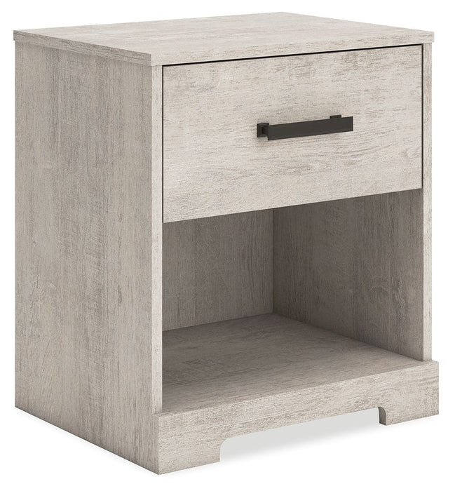 Shawburn - Whitewash - One Drawer Night Stand