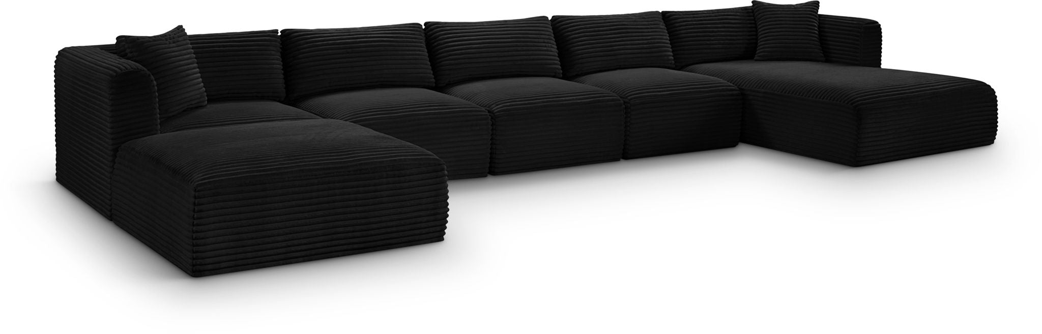 Shaggy - Fabric 6 Piece Modular Sectional With Chaise