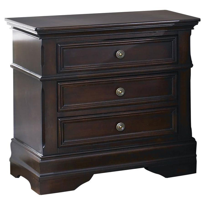 Cambridge - 3-Drawer Nightstand - Cappuccino