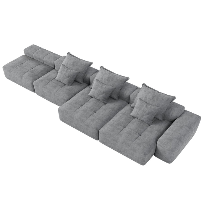 Modern Oversized Diy Combination Modular Sectional Sofa With Pillows