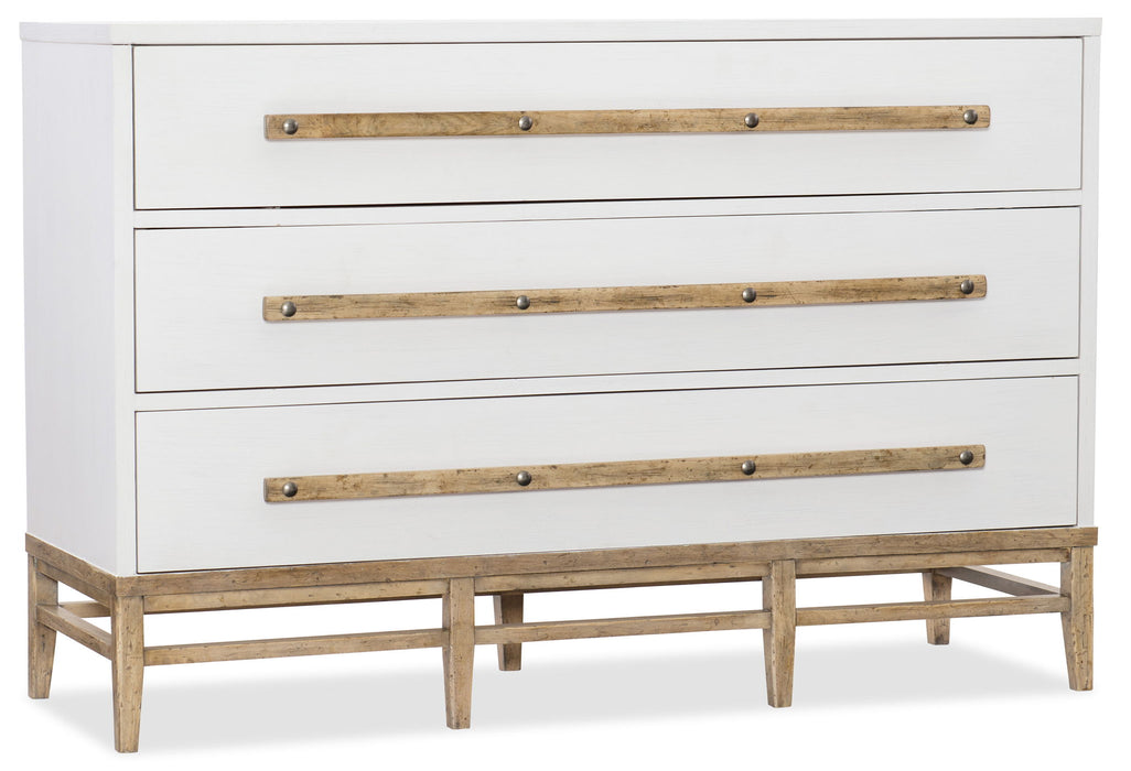 Urban Elevation - 3-Drawer Bachelors Chest - White / Light Brown