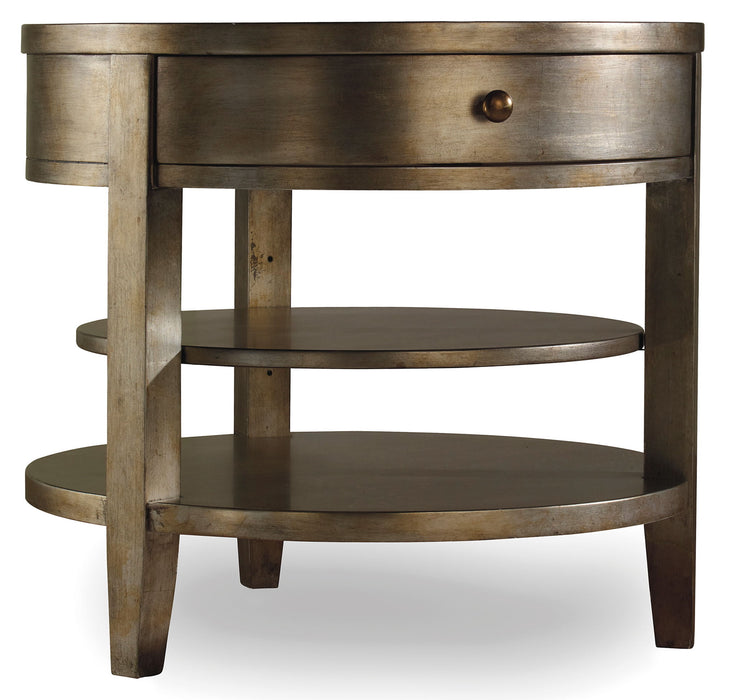 Sanctuary - 1-Drawer Round Lamp Table - Visage / Dark Brown