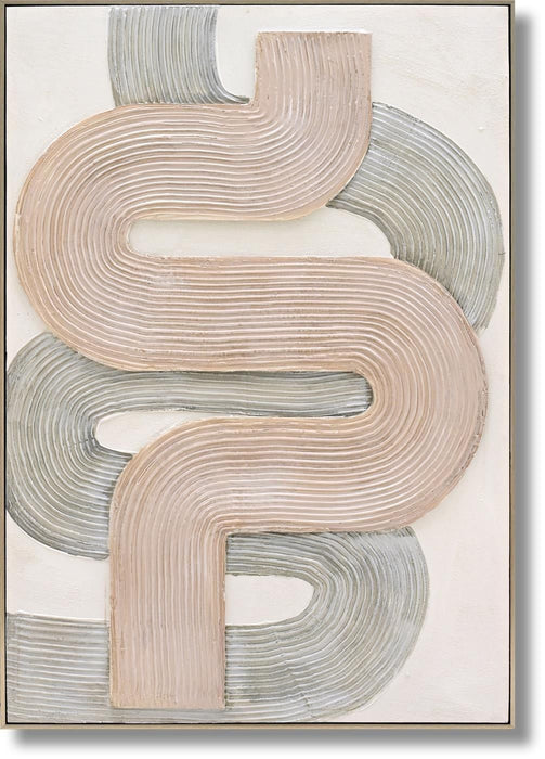 Blush Maze Layers - 28" x 40" Framed Wall Art - Beige - Albert's Furniture (Wayne, MI)