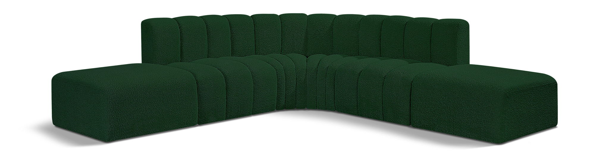 Arc - Boucle Fabric 6 Piece Corner Modular Sofa