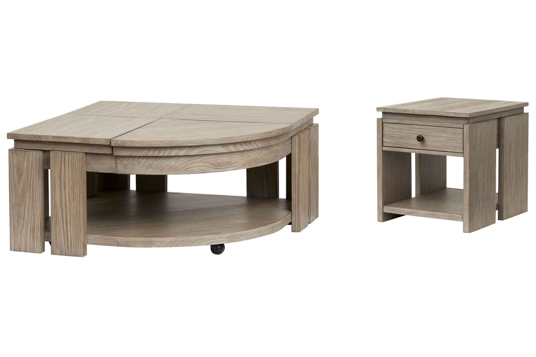 Conrad - Pie Shaped Lift Top Cocktail Table Set