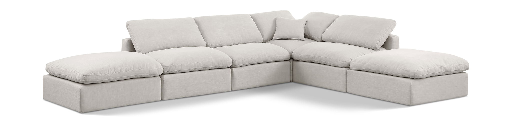 Indulge - Linen 6 Piece Modular Armless Sectional