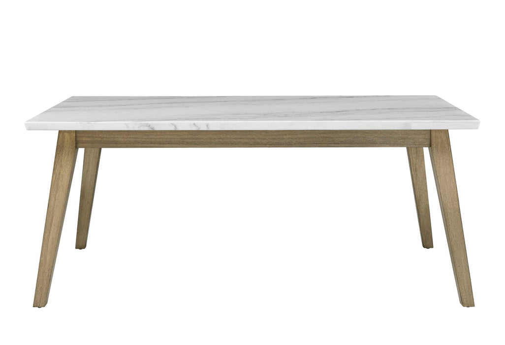 Vida - White Marble Top Dining Table - Dark Brown