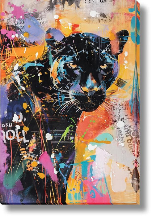 Vivid Panther Gaze - 32" x 47" Framed Wall Art - Black - Albert's Furniture (Wayne, MI)
