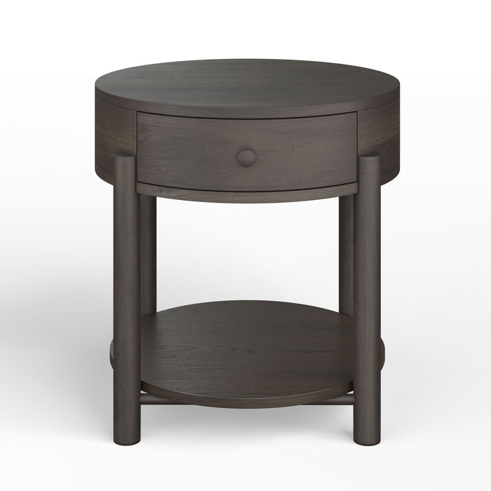 Hadleigh Black - Shaped Accent End Table - Coffee Bean