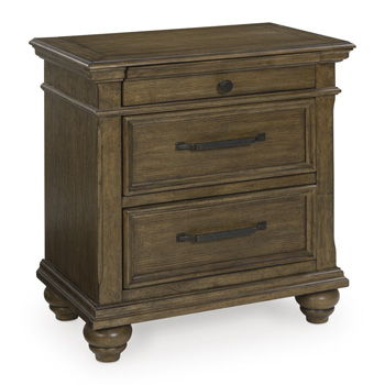 Karallin - Three Drawer Night Stand - Medium Brown - Albert's Furniture (Wayne, MI)
