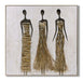 Golden Silhouette Trio - 40" x 40" Framed Wall Art - Beige - Albert's Furniture (Wayne, MI)