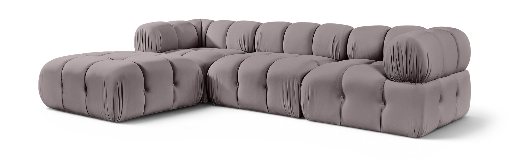Orin - Velvet 4 Piece Modular Sectional With Chaise