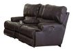 Catnapper Wembley Power Headrest Lay Flat Reclining Console Loveseat in Steel image