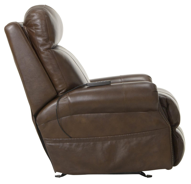 Vito Leather Power Rocker Recliner with Power Adjustable Headrest and Lumbar and CR3 Therapeutic Massage