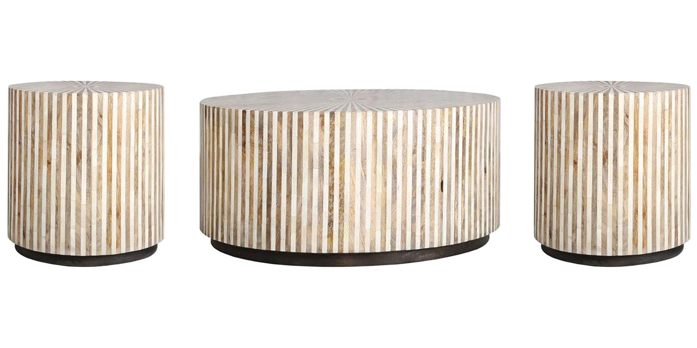 Crossings - Downtown Cocktail Table With 2 End Tables - Amber