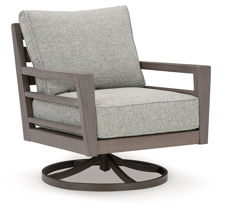 Hillside Barn - Gray / Brown - Swivel Lounge W/ Cushion